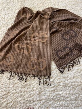 Brown Signature Logo Scarf